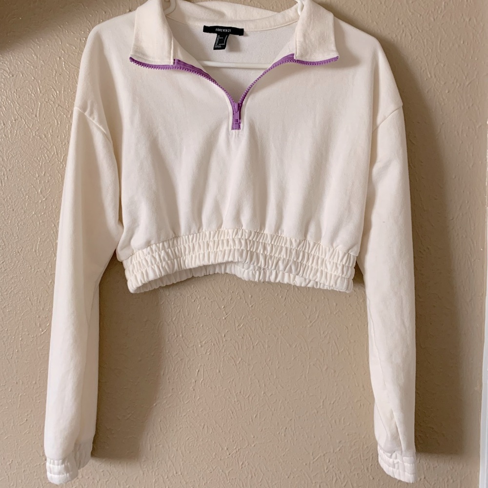 Cream cropped sweatshirt